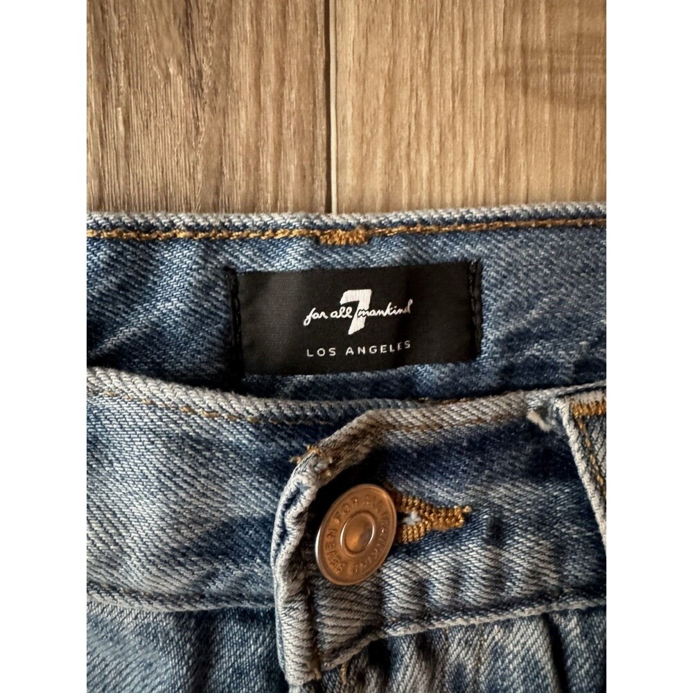 7 For All Mankind Womens Star Panel Easy Straight Button Fly Jeans Blue Size 27 - Picture 8 of 14